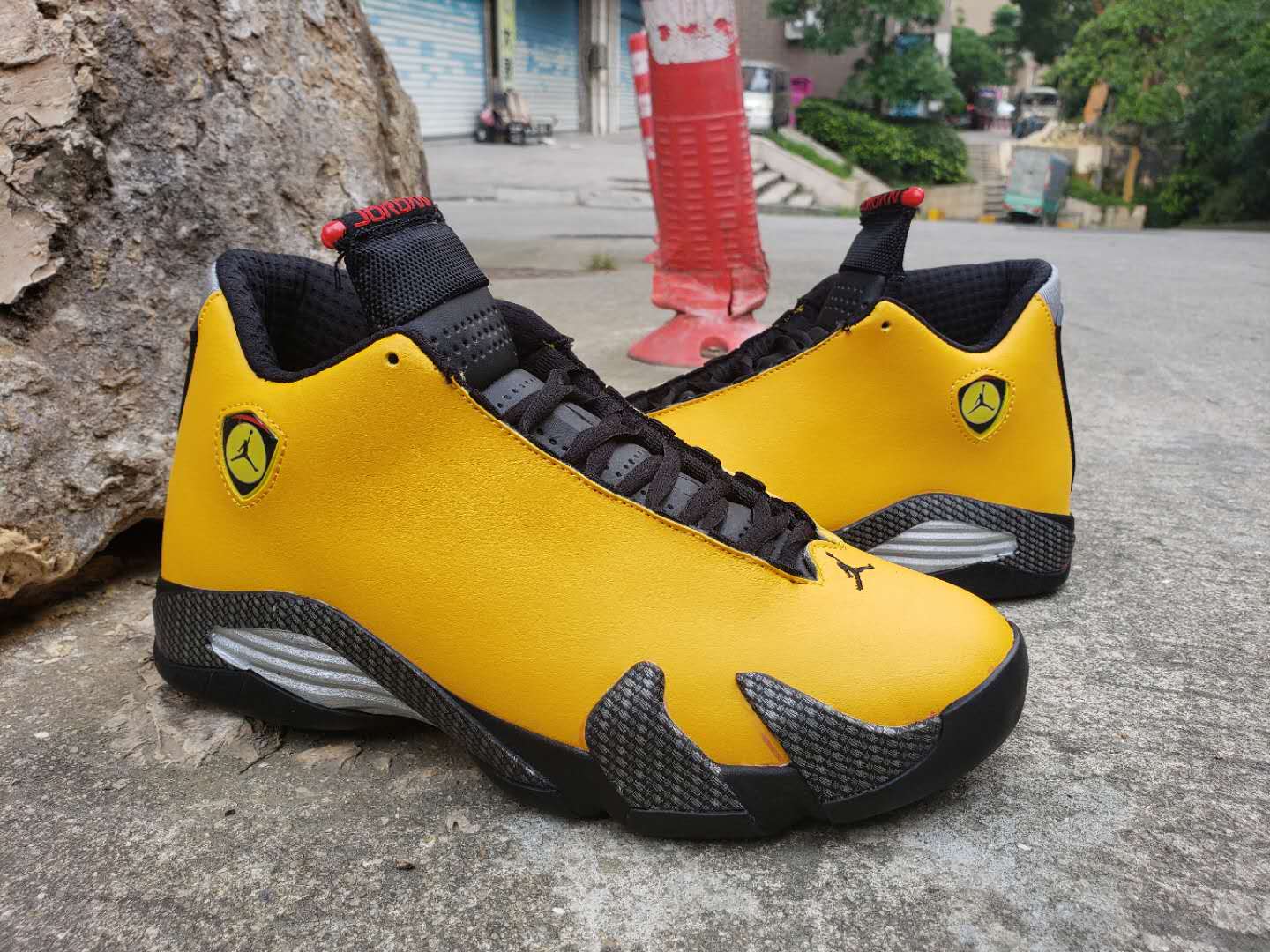 Air Jordan 14 Retro Yellow Ferrari Black Shoes